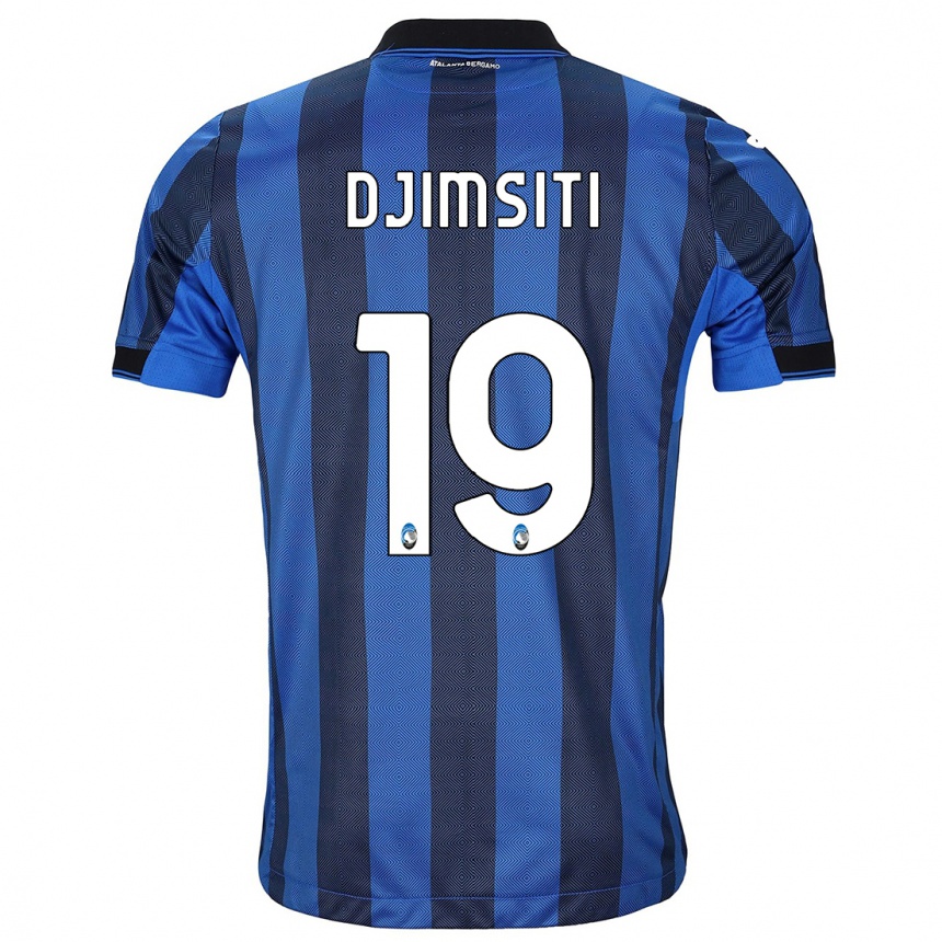 Women  Berat Djimsiti #19 Black Blue Home Jersey 2023/24 T-Shirt