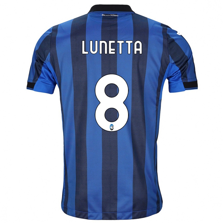 Women  Gabriel Lunetta #8 Black Blue Home Jersey 2023/24 T-Shirt