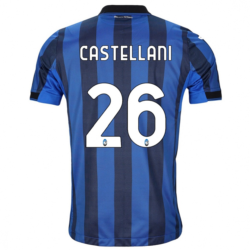 Women  Eleonora Castellani #26 Black Blue Home Jersey 2023/24 T-Shirt