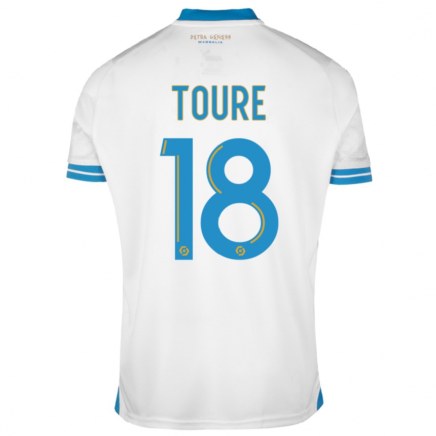 Women  Isaak Toure #18 White Home Jersey 2023/24 T-Shirt
