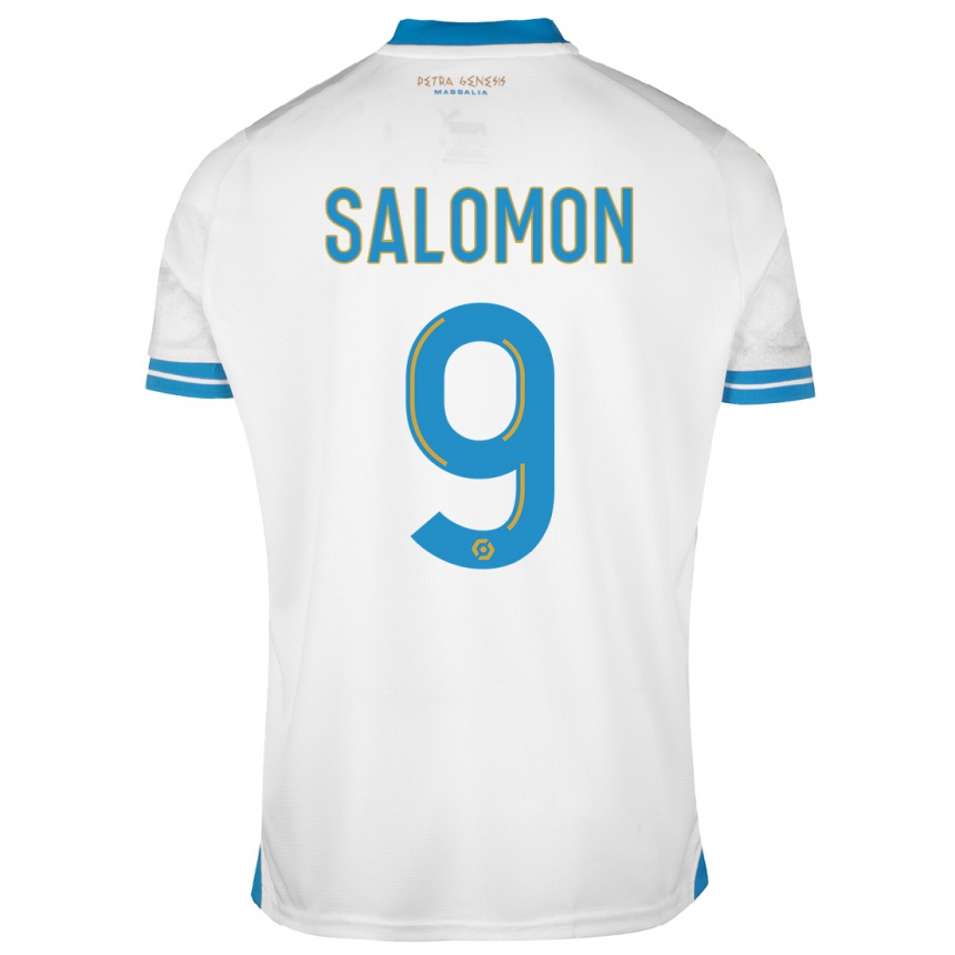 Women  Maeva Salomon #9 White Home Jersey 2023/24 T-Shirt