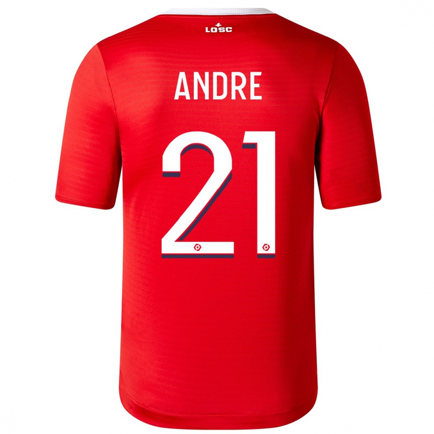 Women  Benjamin Andre #21 Red Home Jersey 2023/24 T-Shirt