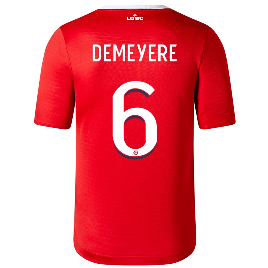 Women  Silke Demeyere #6 Red Home Jersey 2023/24 T-Shirt