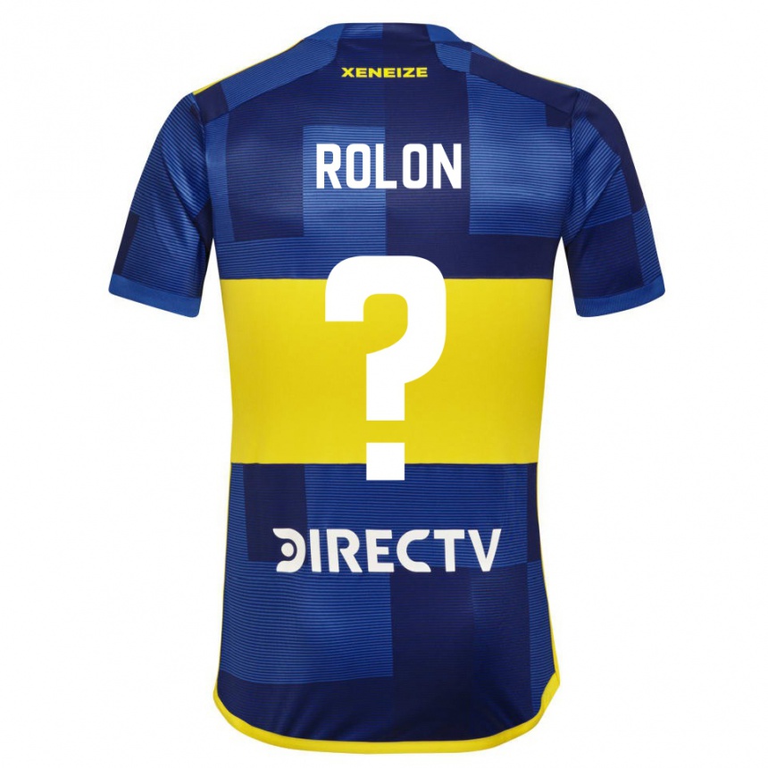 Women  Esteban Rolon #0 Dark Blue Yellow Home Jersey 2023/24 T-Shirt