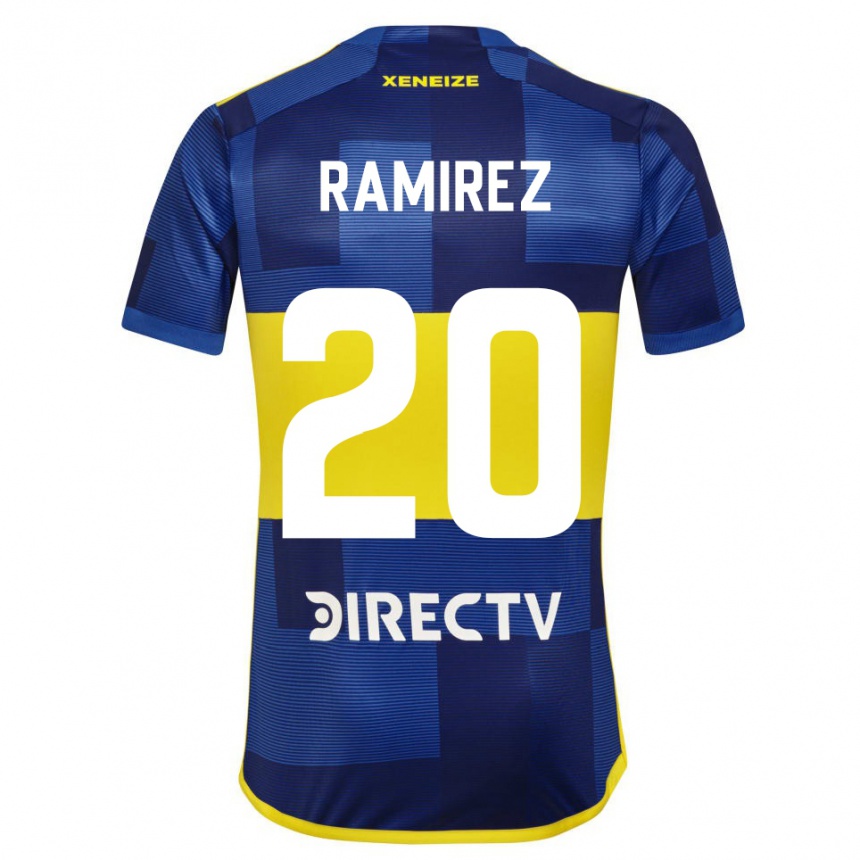 Women  Juan Edgardo Ramirez #20 Dark Blue Yellow Home Jersey 2023/24 T-Shirt
