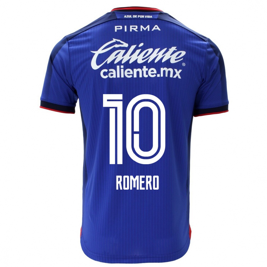 Women  Angel Romero #10 Blue Home Jersey 2023/24 T-Shirt