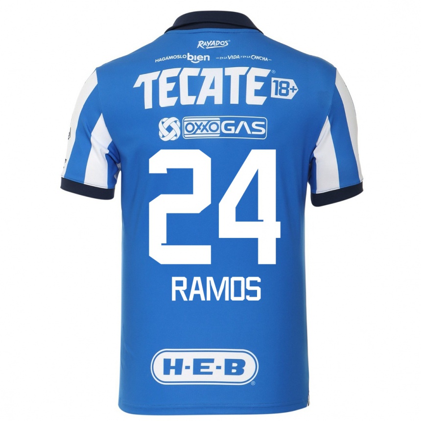 Women  Cesar Ramos #24 Blue White Home Jersey 2023/24 T-Shirt
