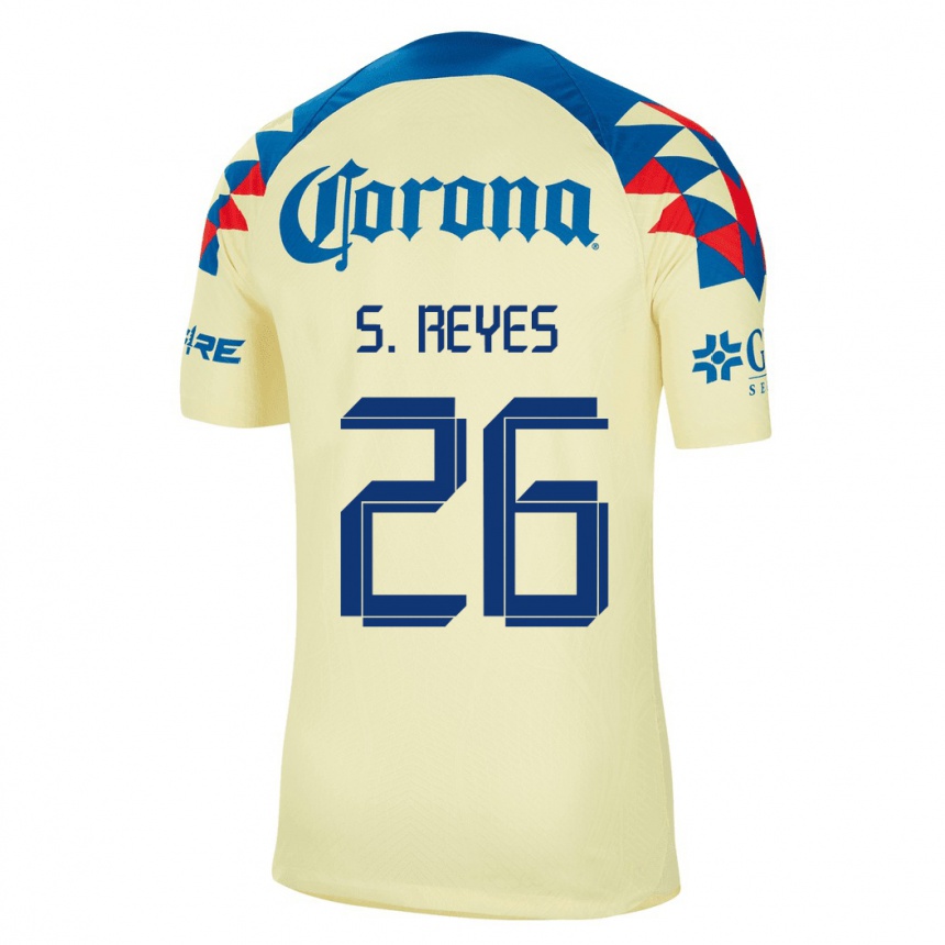 Women  Salvador Reyes #26 Yellow Home Jersey 2023/24 T-Shirt