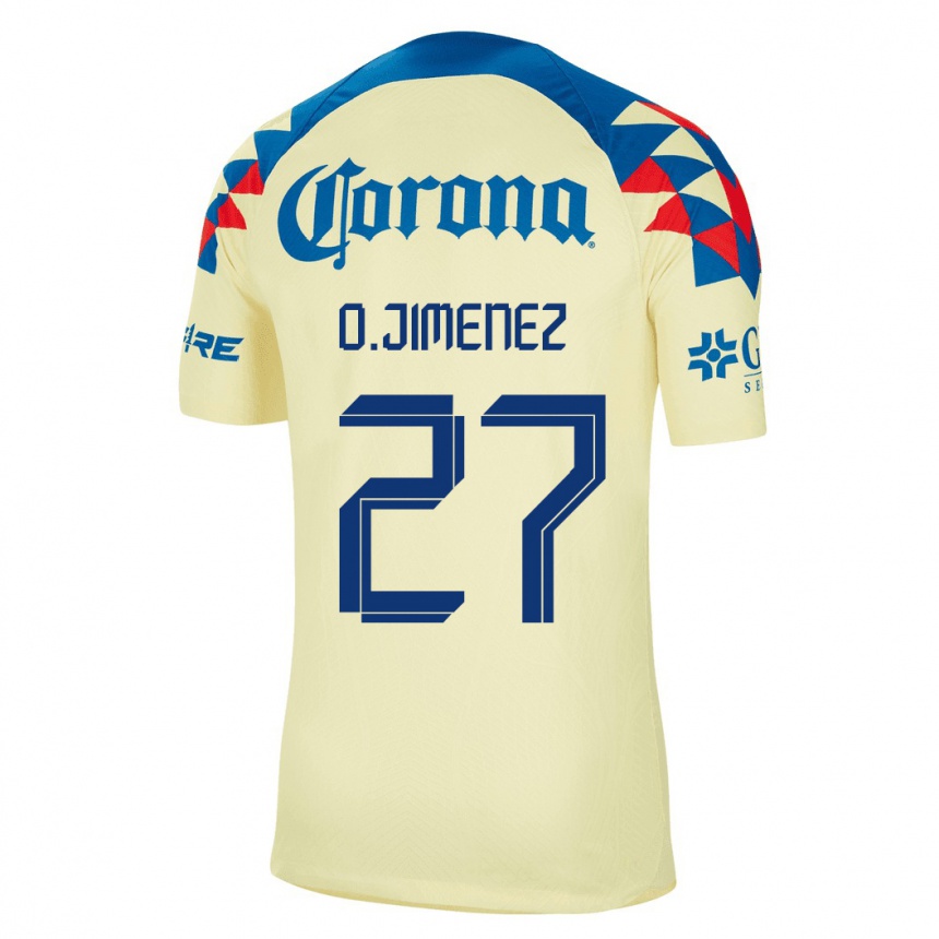 Women  Oscar Jimenez #27 Yellow Home Jersey 2023/24 T-Shirt