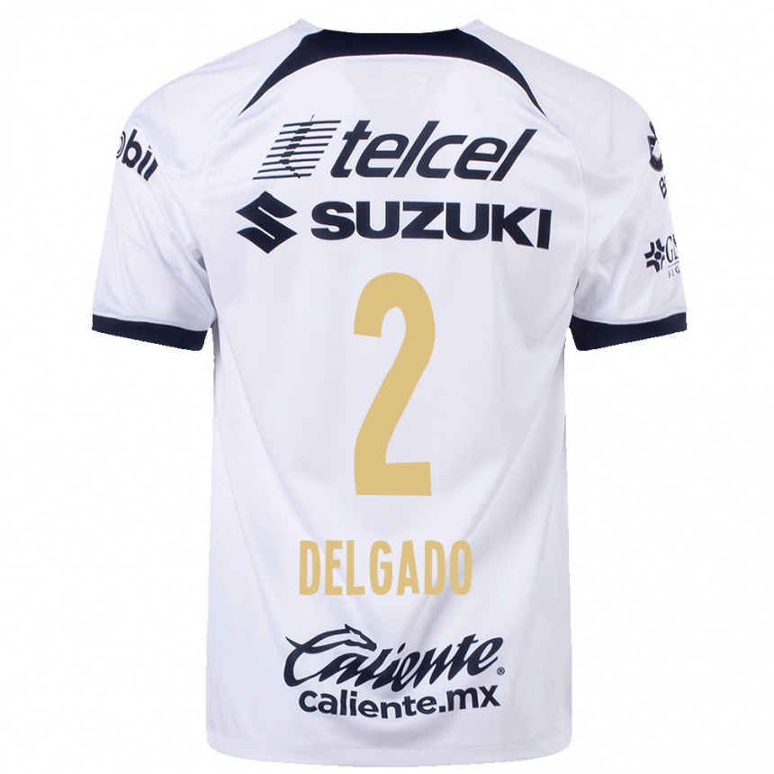 Women  Dirce Delgado #2 White Home Jersey 2023/24 T-Shirt