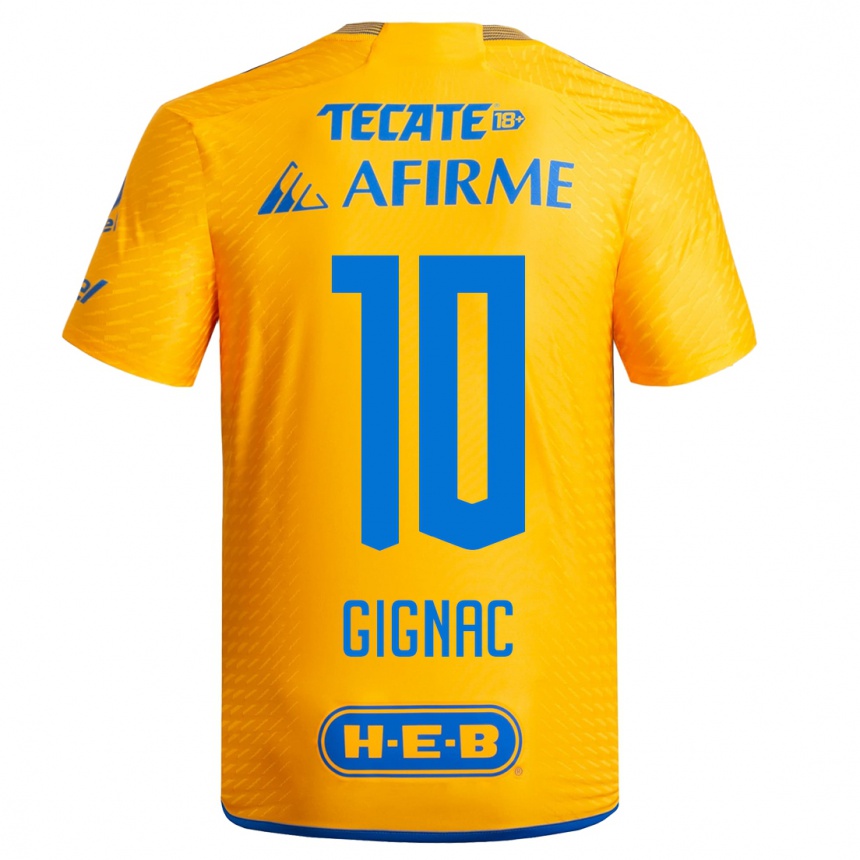 Women  Andre-Pierre Gignac #10 Yellow Home Jersey 2023/24 T-Shirt