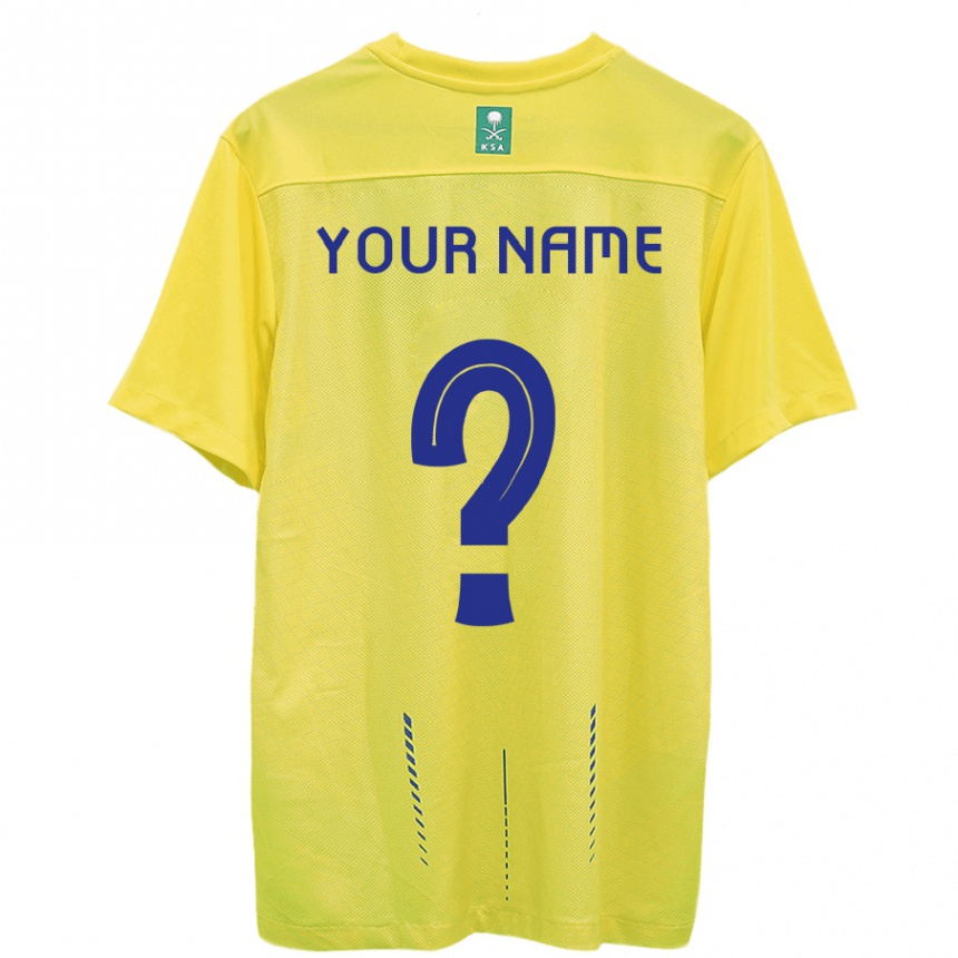 Women  Your Name #0 Yellow Home Jersey 2023/24 T-Shirt