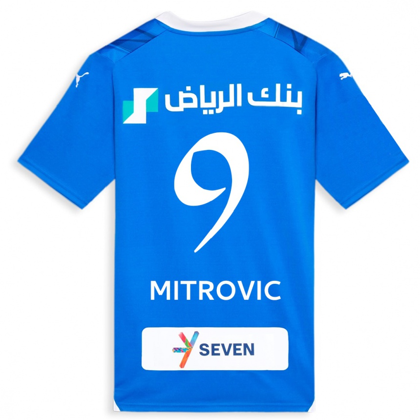 Women  Aleksandar Mitrovic #9 Blue Home Jersey 2023/24 T-Shirt