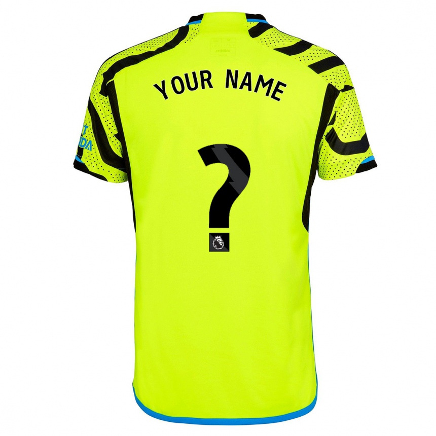 Women  Your Name #0 Yellow Away Jersey 2023/24 T-Shirt