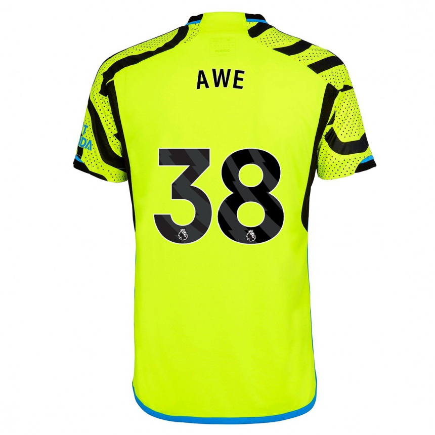 Women  Zach Awe #38 Yellow Away Jersey 2023/24 T-Shirt