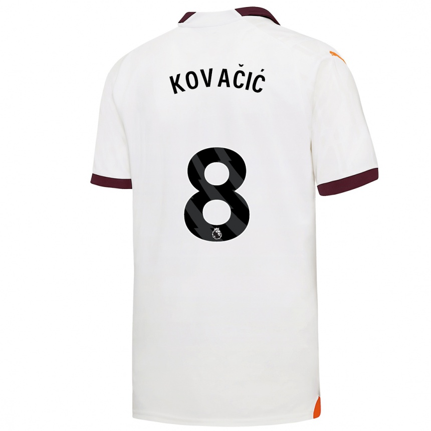 Women  Mateo Kovacic #8 White Away Jersey 2023/24 T-Shirt