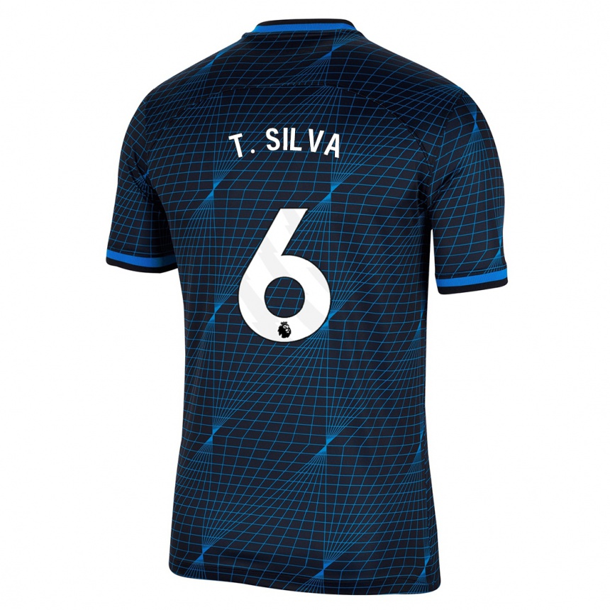 Women  Thiago Silva #6 Dark Blue Away Jersey 2023/24 T-Shirt