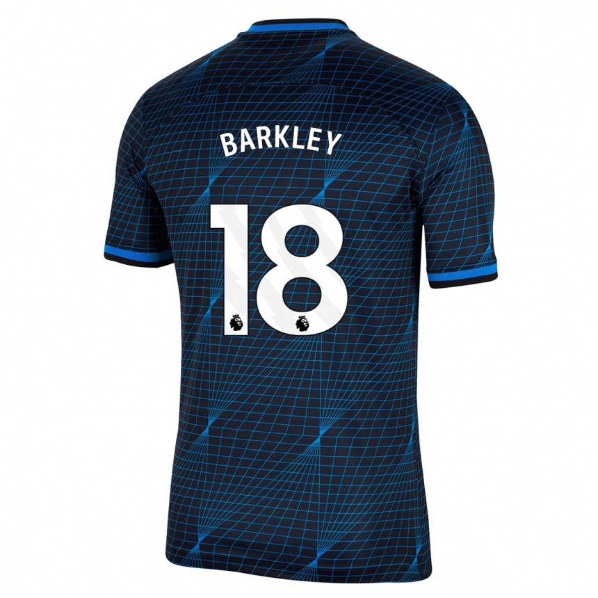 Women  Ross Barkley #18 Dark Blue Away Jersey 2023/24 T-Shirt