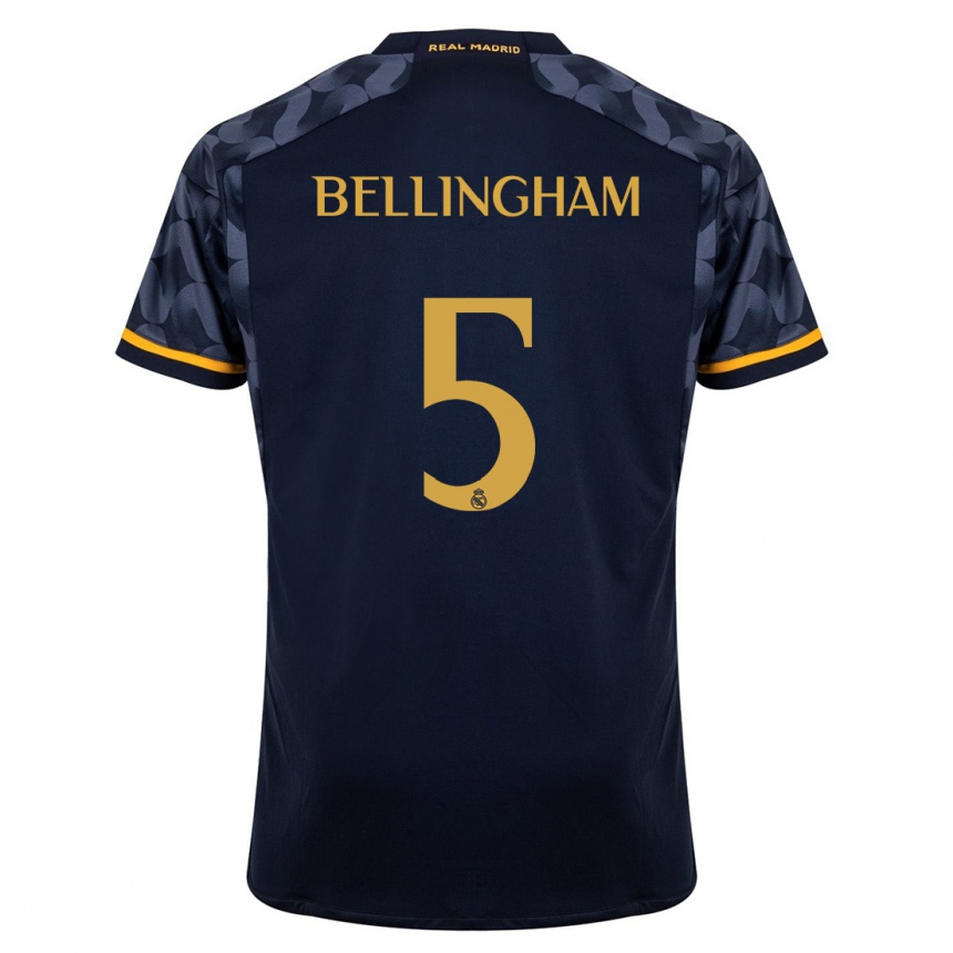 Women  Jude Bellingham #5 Dark Blue Away Jersey 2023/24 T-Shirt