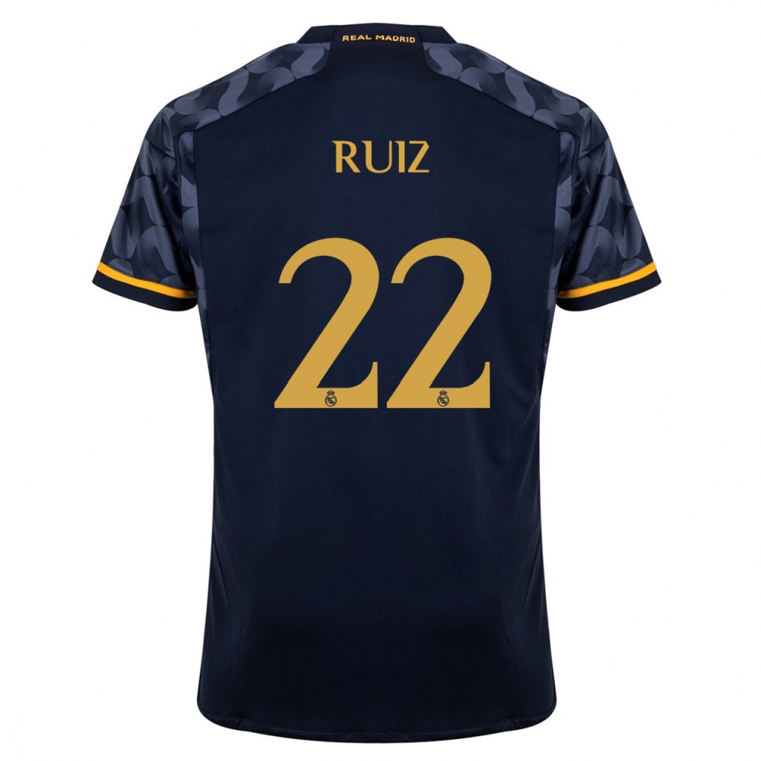 Women  Ferran Ruiz #22 Dark Blue Away Jersey 2023/24 T-Shirt