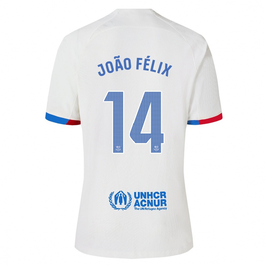 Women  Joao Felix #14 White Away Jersey 2023/24 T-Shirt