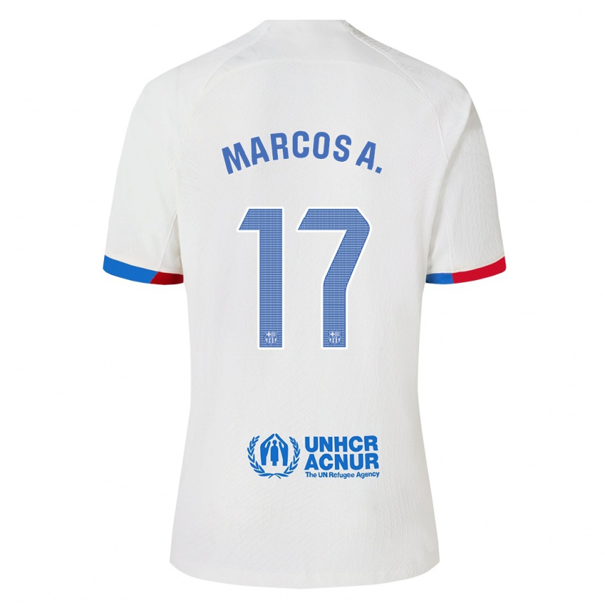 Women  Marcos Alonso #17 White Away Jersey 2023/24 T-Shirt