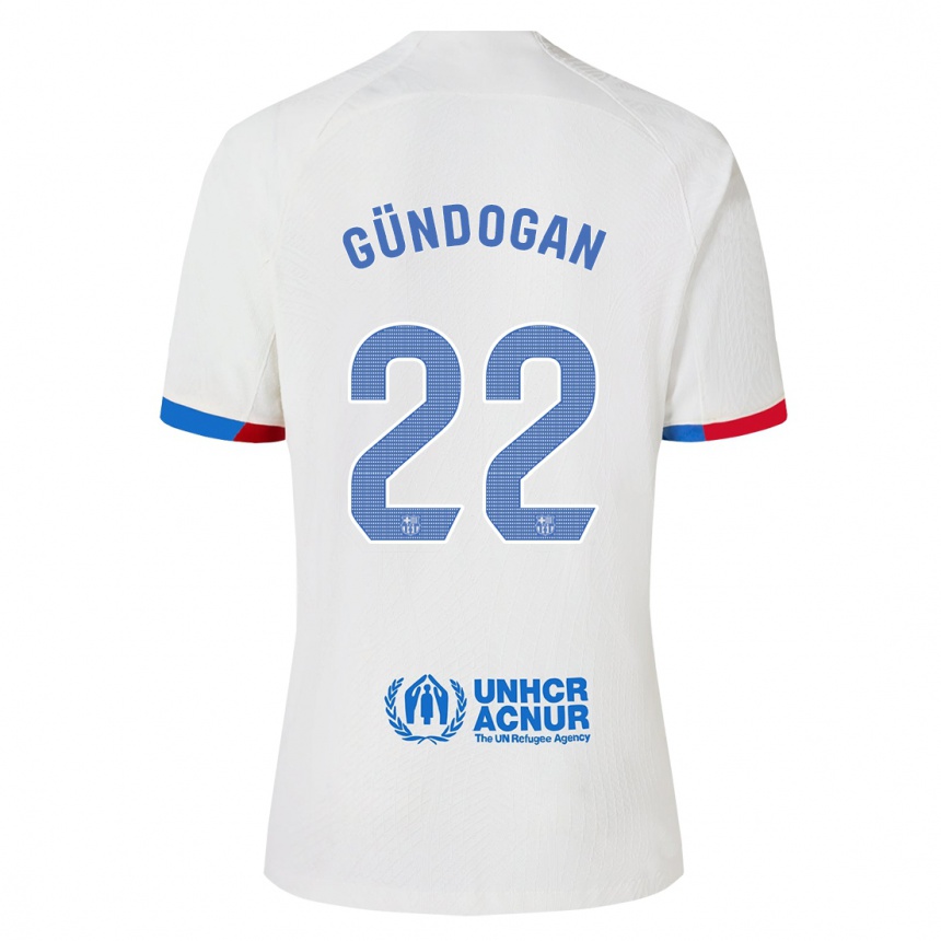 Women  Ilkay Gundogan #22 White Away Jersey 2023/24 T-Shirt