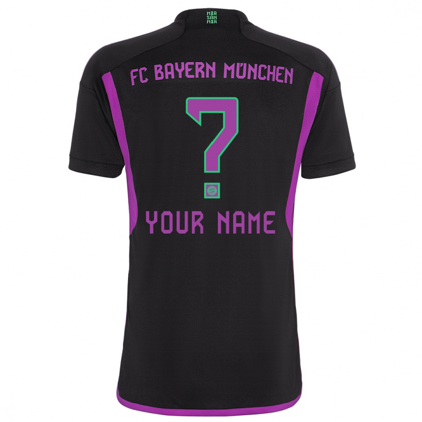 Women  Your Name #0 Black Away Jersey 2023/24 T-Shirt