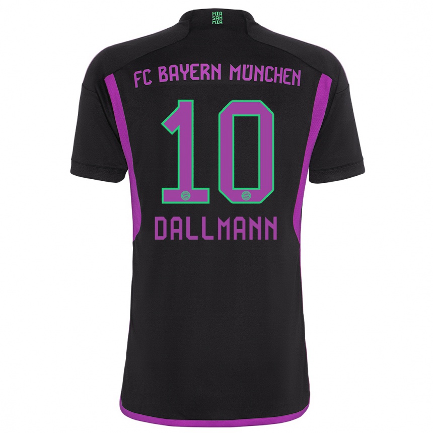 Women  Linda Dallmann #10 Black Away Jersey 2023/24 T-Shirt