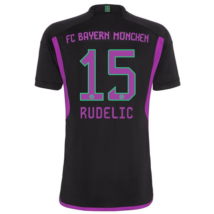 Women  Ivana Rudelic #15 Black Away Jersey 2023/24 T-Shirt