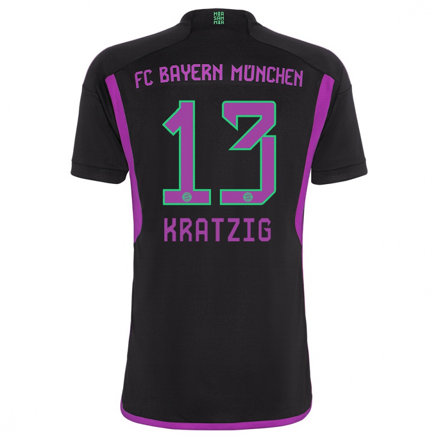 Women  Frans Kratzig #13 Black Away Jersey 2023/24 T-Shirt