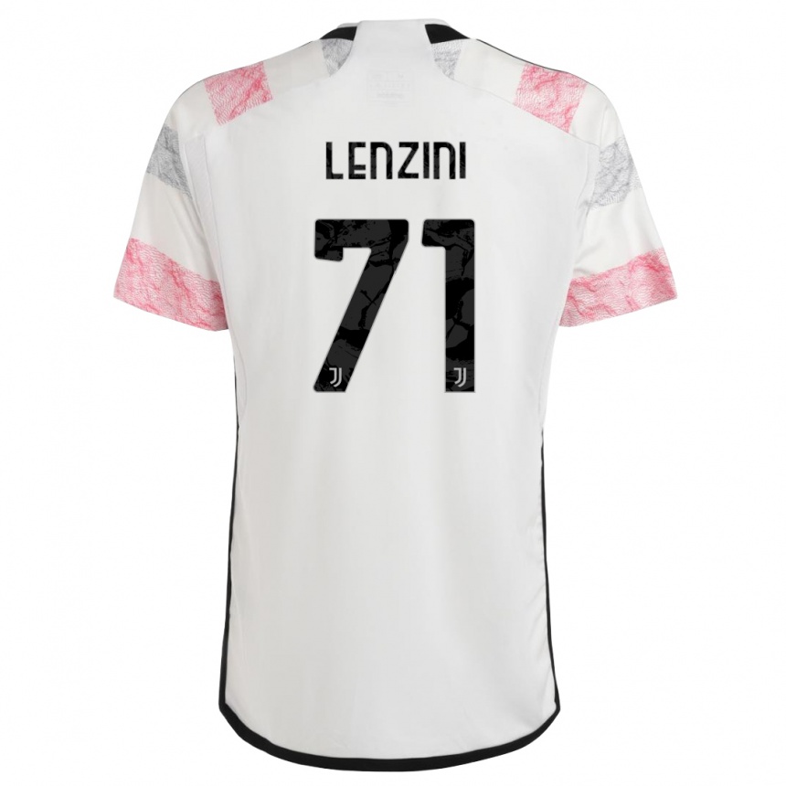 Women  Martina Lenzini #71 White Pink Away Jersey 2023/24 T-Shirt