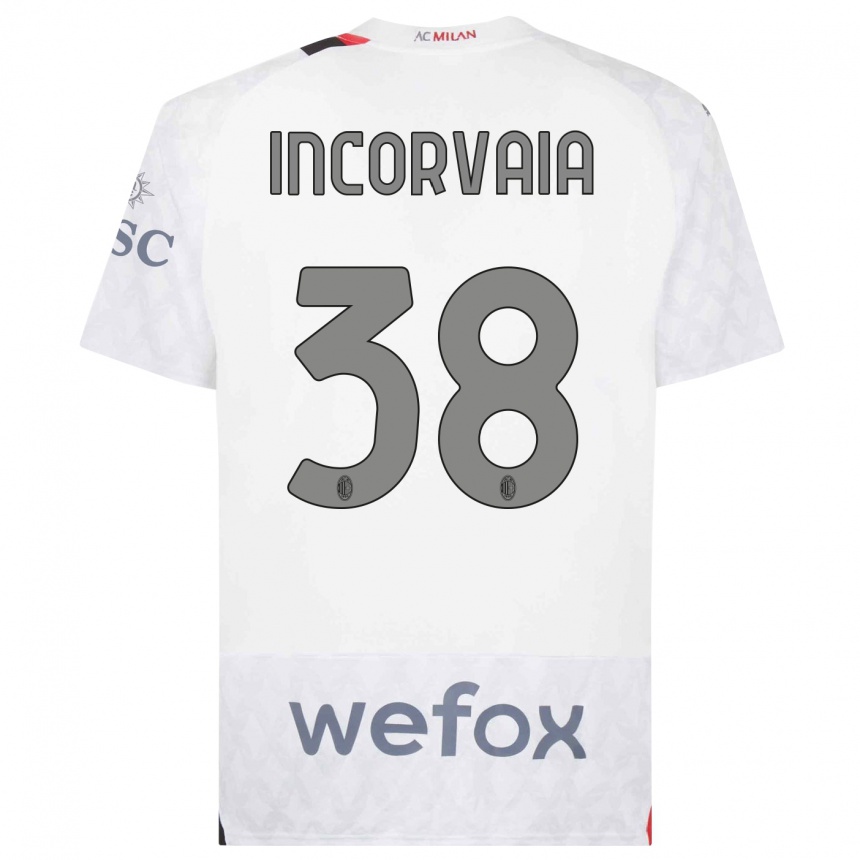 Women  Giovanni Incorvaia #38 White Away Jersey 2023/24 T-Shirt