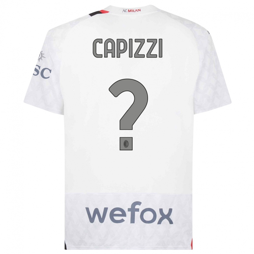 Women  Edoardo Capizzi #0 White Away Jersey 2023/24 T-Shirt