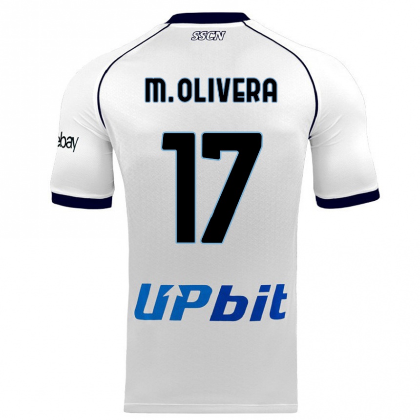 Women  Mathias Olivera #17 White Away Jersey 2023/24 T-Shirt