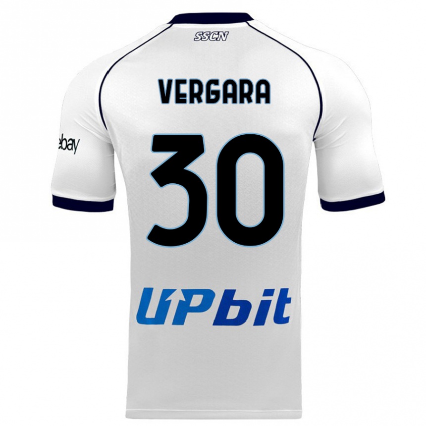 Women  Antonio Vergara #30 White Away Jersey 2023/24 T-Shirt