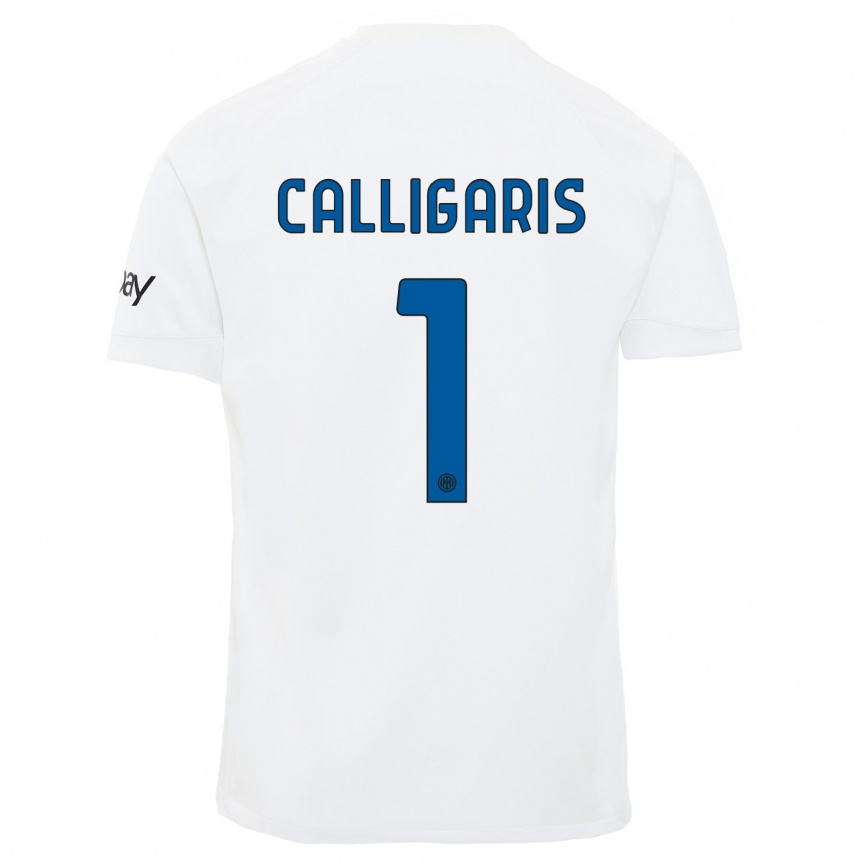 Women  Alessandro Calligaris #1 White Away Jersey 2023/24 T-Shirt