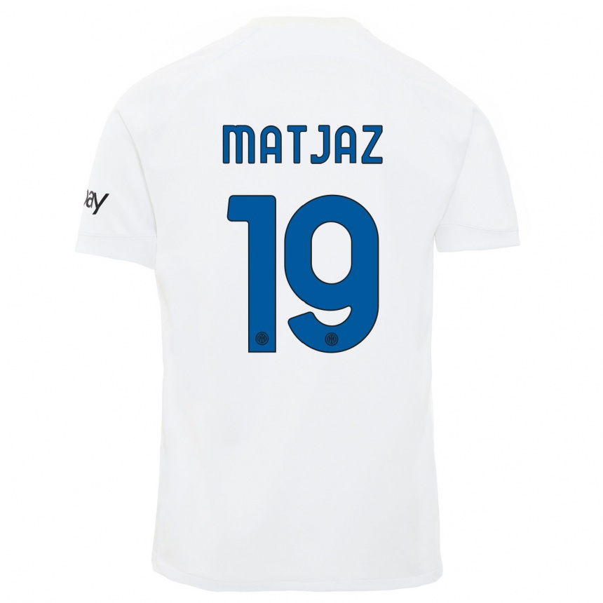 Women  Samo Matjaz #19 White Away Jersey 2023/24 T-Shirt