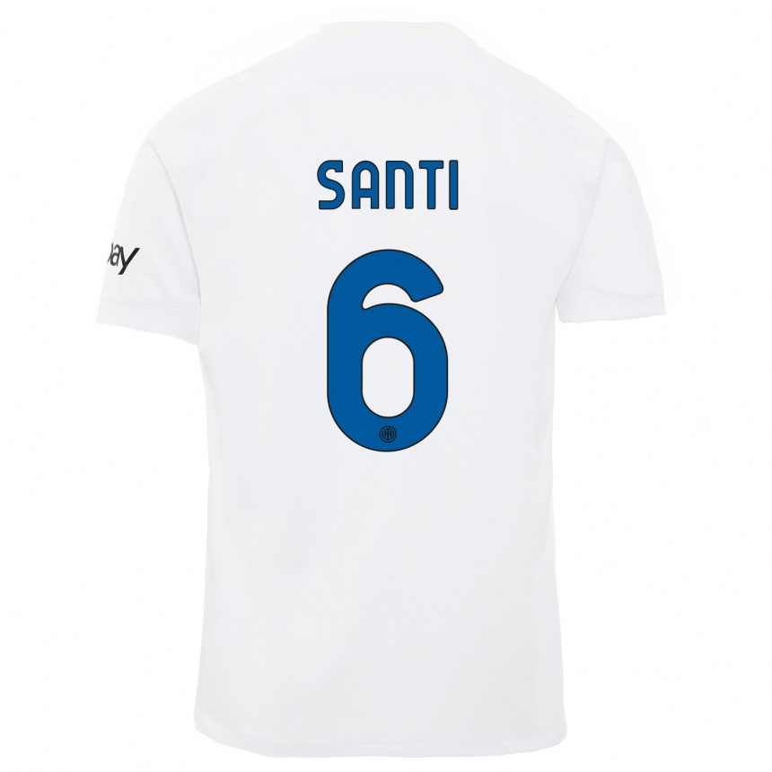 Women  Irene Santi #6 White Away Jersey 2023/24 T-Shirt