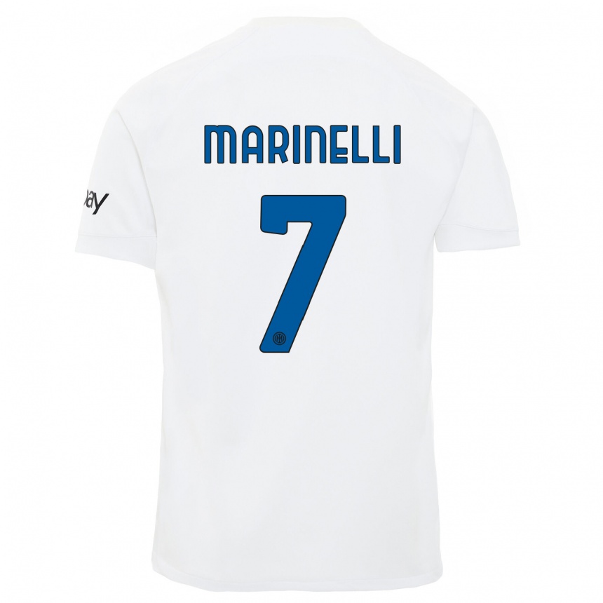 Women  Gloria Marinelli #7 White Away Jersey 2023/24 T-Shirt