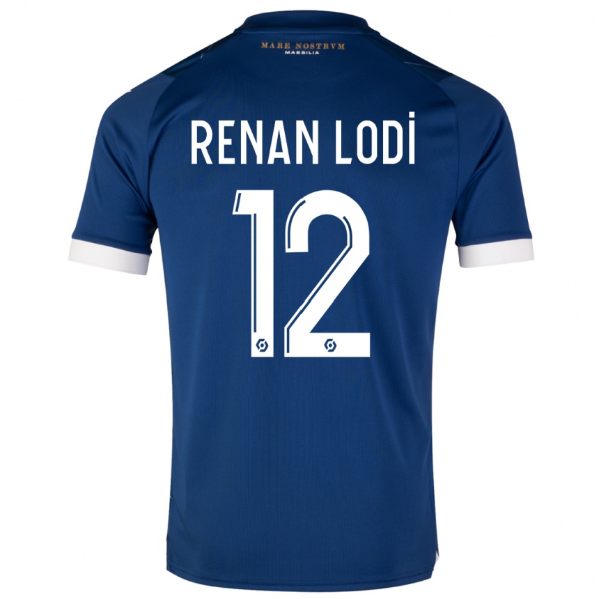 Women  Renan Lodi #12 Dark Blue Away Jersey 2023/24 T-Shirt