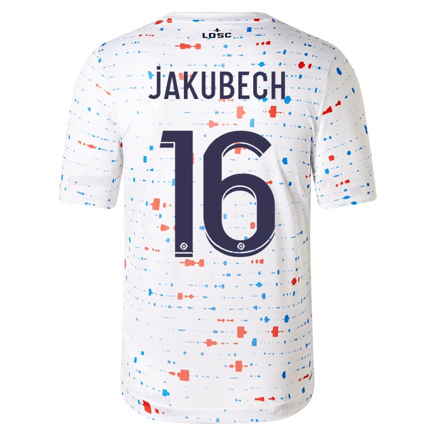 Women  Adam Jakubech #16 White Away Jersey 2023/24 T-Shirt