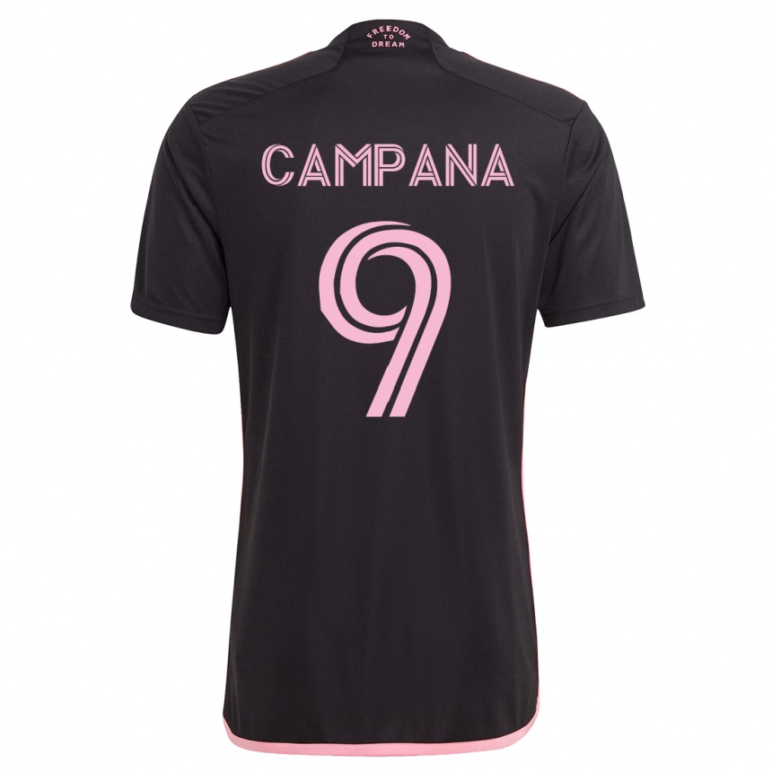 Women  Leonardo Campana #9 Black Away Jersey 2023/24 T-Shirt