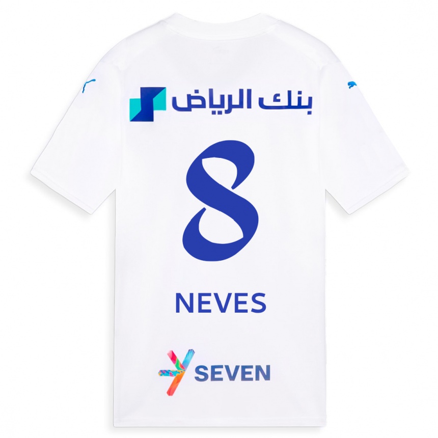 Women  Rúben Neves #8 White Away Jersey 2023/24 T-Shirt