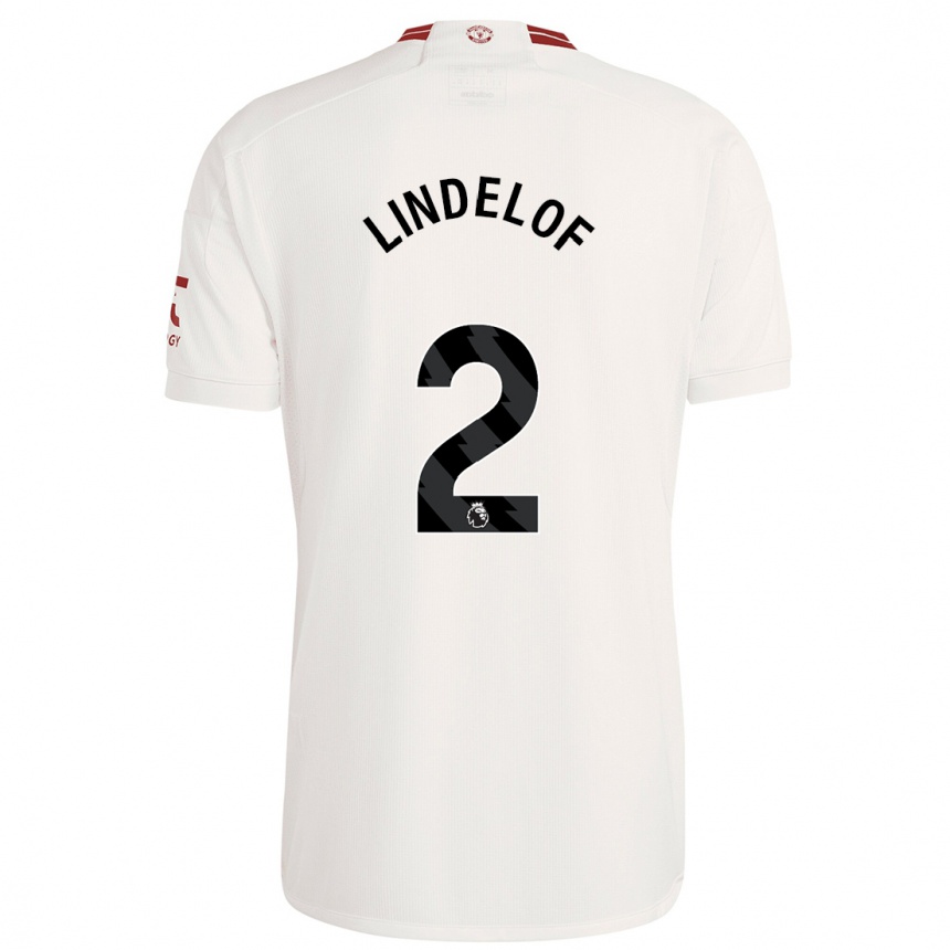 Women  Victor Lindelof #2 White Third Jersey 2023/24 T-Shirt