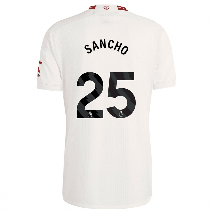 Women  Jadon Sancho #25 White Third Jersey 2023/24 T-Shirt
