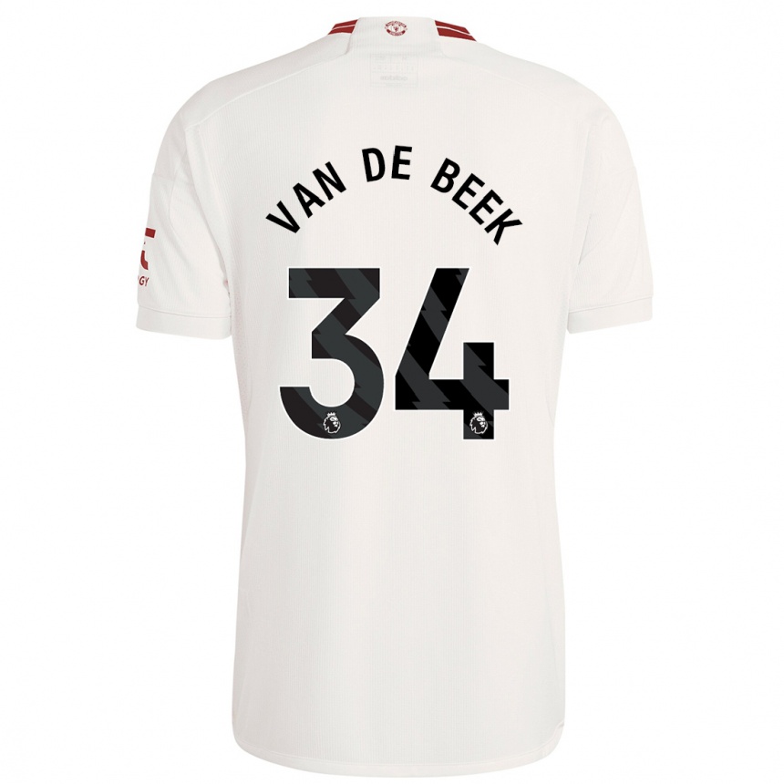 Women  Donny Van De Beek #34 White Third Jersey 2023/24 T-Shirt
