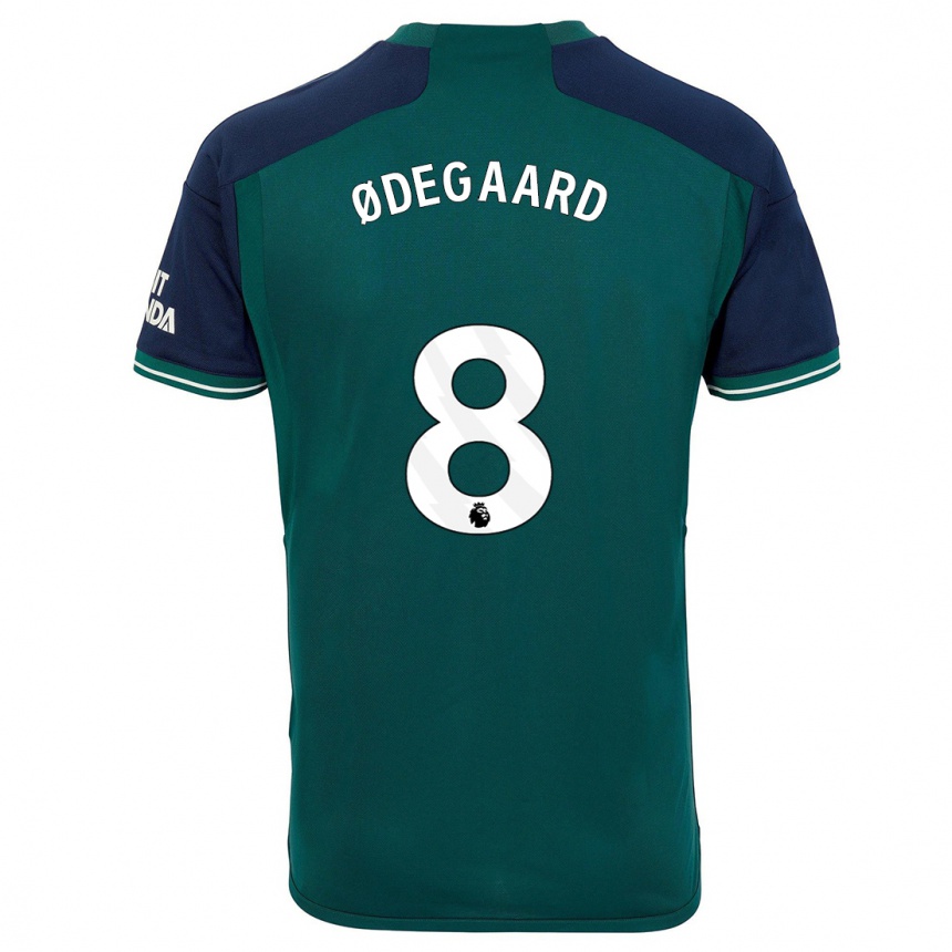 Women  Martin Odegaard #8 Green Third Jersey 2023/24 T-Shirt