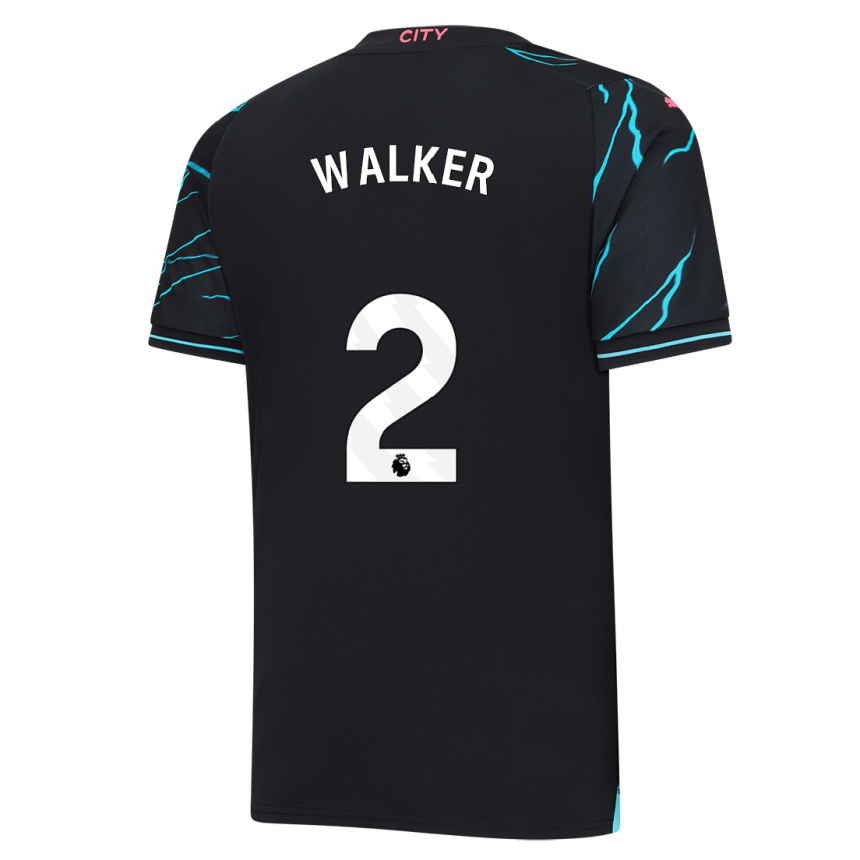 Women  Kyle Walker #2 Dark Blue Third Jersey 2023/24 T-Shirt