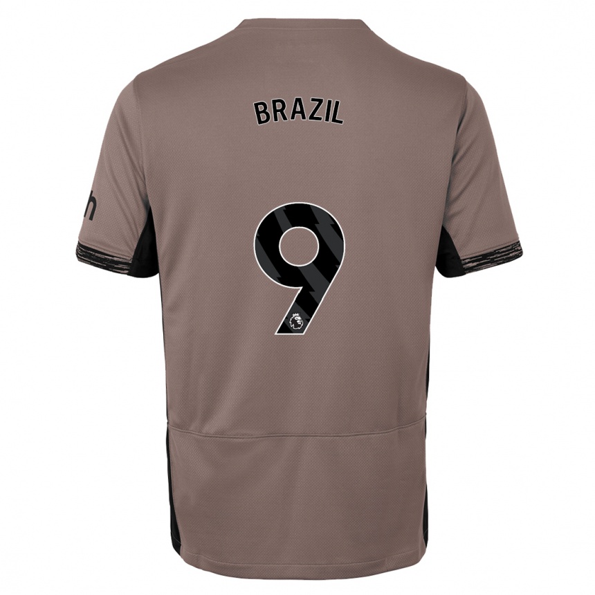 Women  Ellie Brazil #9 Dark Beige Third Jersey 2023/24 T-Shirt